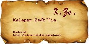Kalaper Zsófia névjegykártya