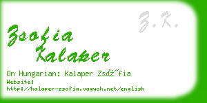 zsofia kalaper business card